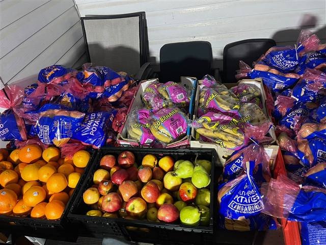Fresh food and donated groceries for the 24/7 program